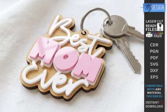 Mothers Day Keychain Laser Cut 145024780 Creativo Digital